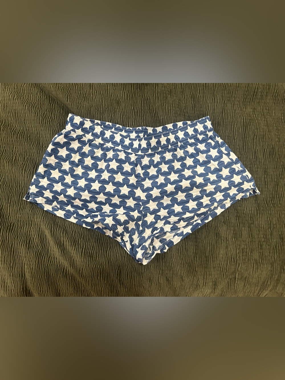 Victoria's Secret Blue and White Star-Print Lounge Shorts